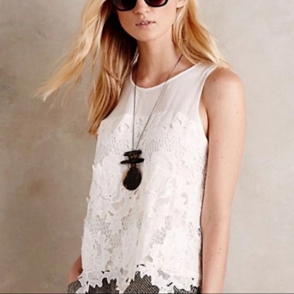 Greylin White Lace Tank